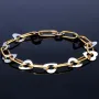 Herz - Armband aus glänzendem 14K / 585 Bicolor Gold (Gelbgold und Weißgold) für Damen (ca. 23cm)