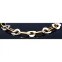 Herz - Armband aus glänzendem 14K / 585 Bicolor Gold (Gelbgold und Weißgold) für Damen (ca. 23cm)