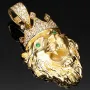 Löwenkopf-Anhänger aus hochwertigem 14k Gelbgold (585) mit Zirkoniabesatz – (ca. 6,3 g)