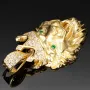 Löwenkopf-Anhänger aus hochwertigem 14k Gelbgold (585) mit Zirkoniabesatz – (ca. 6,3 g)