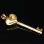 Großer Anhänger in Schlüsselform mit Herzdesign aus edlem Gold (585 14K Gelbgold)