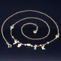 Glänzende Ankerkette mit fantasievollen Elementen aus hochwertigem 585 14k Gold mit Zirkoniabesatz (längenverstellbar von 45cm-ca. 47,5cm)