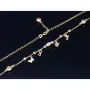 Glänzende Ankerkette mit fantasievollen Elementen aus hochwertigem 585 14k Gold mit Zirkoniabesatz (längenverstellbar von 45cm-ca. 47,5cm)