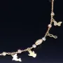 Glänzende Ankerkette mit fantasievollen Elementen aus hochwertigem 585 14k Gold mit Zirkoniabesatz (längenverstellbar von 45cm-ca. 47,5cm)