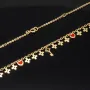 Sehr schöne Ankerkette aus edlem 14K 585er Gold (Gelbgold) mit dekorativen Elementen (verstellbar entweder ca. 42cm oder 45cm)