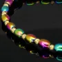 Trendiges Kugel-Zugarmband bestückt mit 20 edlen Goldperlen aus hochwertigem 585 14K und bunten schimmernden Flip-Flop-Beads - längenverstellbar von 17cm -25cm