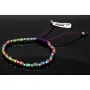 Trendiges Kugel-Zugarmband bestückt mit 20 edlen Goldperlen aus hochwertigem 585 14K und bunten schimmernden Flip-Flop-Beads - längenverstellbar von 17cm -25cm