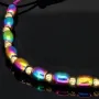 Trendiges Kugel-Zugarmband bestückt mit 20 edlen Goldperlen aus hochwertigem 585 14K und bunten schimmernden Flip-Flop-Beads - längenverstellbar von 17cm -25cm