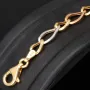 Exklusives Armband aus 585er (14k) Tricolor Gold (Gelbgold, Roségold und Weißgold) - ca. 20cm, ca. 5,5mm