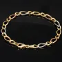 Exklusives Armband aus 585er (14k) Tricolor Gold (Gelbgold, Roségold und Weißgold) - ca. 20cm, ca. 5,5mm