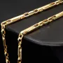 Sehr schöne Goldkette / Ankerkette mit außergewöhnlichem Greco-Design aus 14K 585er Gold (Gelbgold) – ca. 55 cm, 4mm - Hochwertig verarbeitet