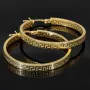 Creolen aus 14 Karat 585 Gold mit feinem Greco-Muster – zeitlos & stilvoll