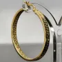 Creolen aus 14 Karat 585 Gold mit feinem Greco-Muster – zeitlos & stilvoll
