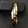 Tricolor Gold-Creolen – Eleganz in drei Goldtönen aus 585er 14K Gold (Gelbgold, Roségold und Weißgold)