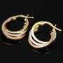 Tricolor Gold-Creolen – Eleganz in drei Goldtönen aus 585er 14K Gold (Gelbgold, Roségold und Weißgold)