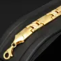 Luxuriöses Gold-Armband aus 14K 585er Gelbgold – halb matt, halb poliert (ca. 23 cm Länge und ca. 8mm Breite)