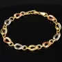 Feines Tricolor-Goldarmband für Damen – zeitlos elegant aus 585er (14k) Gold (Gelbgold, Roségold und Weißgold) ca. 20,5cm ca. 7,5mm