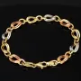 Feines Tricolor-Goldarmband für Damen – zeitlos elegant aus 585er (14k) Gold (Gelbgold, Roségold und Weißgold) ca. 20,5cm ca. 7,5mm