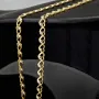 Funkelnde Goldkette für Damen in außergewöhnlichem Herz-Design aus hochwertigem Gold 585 / 14k (Bicolor Gelb- und Weißgold) ca. 50cm Länge, ca. 4mm