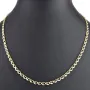 Funkelnde Goldkette für Damen in außergewöhnlichem Herz-Design aus hochwertigem Gold 585 / 14k (Bicolor Gelb- und Weißgold) ca. 50cm Länge, ca. 4mm