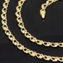 Funkelnde Goldkette für Damen in außergewöhnlichem Herz-Design aus hochwertigem Gold 585 / 14k (Bicolor Gelb- und Weißgold) ca. 50cm Länge, ca. 4mm