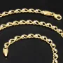 Funkelnde Goldkette für Damen in außergewöhnlichem Herz-Design aus hochwertigem Gold 585 / 14k (Bicolor Gelb- und Weißgold) ca. 50cm Länge, ca. 4mm