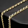 Funkelnde Goldkette für Damen in außergewöhnlichem Herz-Design aus hochwertigem Gold 585 / 14k (Bicolor Gelb- und Weißgold) ca. 50cm Länge, ca. 4mm