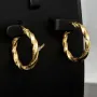 Edle Twist - Creolen in zeitlosem, filigranen Greco - Design aus hochwertigem 585er / 14K Gold