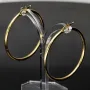 Glänzende Creolen in klassischem, elegantem Design aus 14K 585 Gold glänzend poliert (Gelbgold)