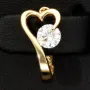 Gold-Ohrringe mit Herz-Design mit Zirkonia und englischem Verschluss aus massivem 585er 14K Gelbgold