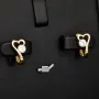 Gold-Ohrringe mit Herz-Design mit Zirkonia und englischem Verschluss aus massivem 585er 14K Gelbgold