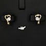 Gold-Ohrringe mit Herz-Design mit Zirkonia und englischem Verschluss aus massivem 585er 14K Gelbgold