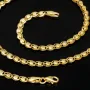 Hochwertige Goldkette in außergewöhnlichem Design aus Gold 585 14k Gelbgold (ca. 50 cm lang, ca. 3,4 mm breit)