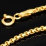 Engmaschige Goldkette / Ankerkette aus funkelnden 585 / 14K Gold , ca. 50cm Länge 2mm