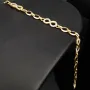 Glänzendes Goldarmband mit Infinity-Elementen mit weißen Zirkoniasteinen in 585 14K Gold in (ca. 18,5 cm Länge, ca. 6 mm Breite)
