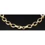 Glänzendes Goldarmband mit Infinity-Elementen mit weißen Zirkoniasteinen in 585 14K Gold in (ca. 18,5 cm Länge, ca. 6 mm Breite)