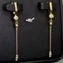 Elegante Tricolor-Ohrhänger aus 585er (14K) Gold mit Zirkonia