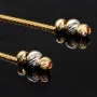 Elegante Tricolor-Ohrhänger aus 585er (14K) Gold mit Zirkonia