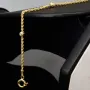 Edles Twist-Armband / Kordelarmband mit eingearbeiteten Goldperlen aus hochwertigem 585 14k Gold, ca. 2mm breit, 19cm lang