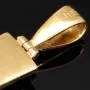 Kreuz-Anhänger mit eingefassten, funkelnden, tannengrünen Smaragd im Ovalchliff (ca. 0,4 ct.) in hochwertigem Gold (750 18K Gelbgold) - Handgefertigt