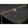Goldarmband mit doppelter Kette & Charms aus 14K 585 Gelbgold mit Zirkonia– ca. 20 cm – Herz & Schlüssel