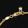 Goldarmband mit doppelter Kette & Charms aus 14K 585 Gelbgold mit Zirkonia– ca. 20 cm – Herz & Schlüssel