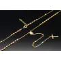 Edle Rosenkranz Y-Kette mit kleinem Amulett und Kreuzanhänger in hochwertigem 14K / 585 Gelbgold