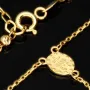 Edle Rosenkranz Y-Kette mit kleinem Amulett und Kreuzanhänger in hochwertigem 14K / 585 Gelbgold