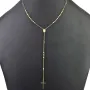 Edle Rosenkranz Y-Kette mit kleinem Amulett und Kreuzanhänger in hochwertigem 14K / 585 Gelbgold