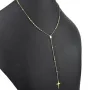 Edle Rosenkranz Y-Kette mit kleinem Amulett und Kreuzanhänger in hochwertigem 14K / 585 Gelbgold