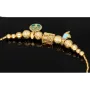 Außergewöhnliches Goldarmband mit detailreichen, eingearbeiteten Elementen und Goldperlen (585er 14k), ca. 19cm lang