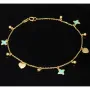 Trendiges Goldarmband mit glänzenden, eingearbeiteten Anhängern und Goldperlen (585er 14k), ca. 19cm lang