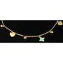 Trendiges Goldarmband mit glänzenden, eingearbeiteten Anhängern und Goldperlen (585er 14k), ca. 19cm lang