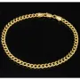 Hochwertig verarbeitetes Panzerarmband aus hochglanzpoliertem 585 14k Gold in 4 mm Stärke, ca. 19 cm Länge
